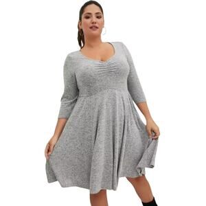 Torrid New Women's Mini Super Soft Plush Skater Dress Heather Gray Size 2X